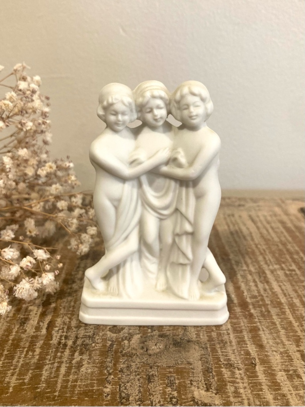Vintage Ceramic Figure “The Three Graces" Made in Japan